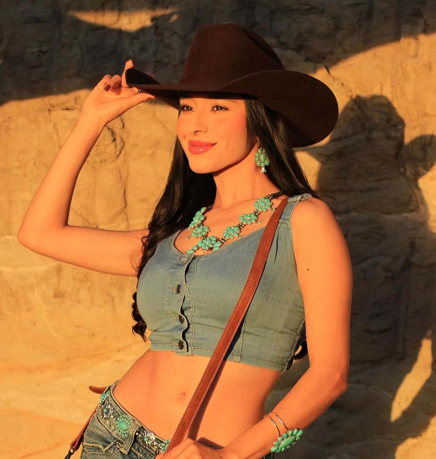 Rustic Couture's Western Jewelry Set for Women Cowgirl Vintage Western Necklace Earring