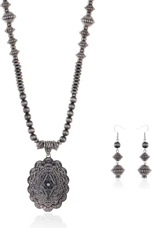 Rustic Couture's Western Jewelry Set for Women Cowgirl Vintage Western Necklace Earring