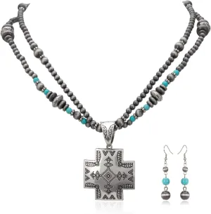 Rustic Couture's Western Jewelry Set for Women Cowgirl Vintage Western Necklace Earring