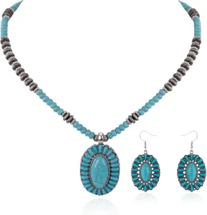 Rustic Couture's Western Jewelry Set for Women Cowgirl Vintage Western Necklace Earring