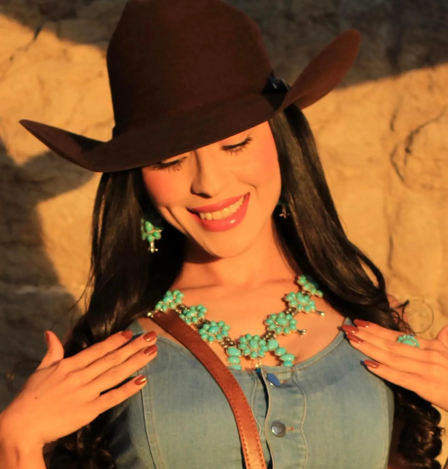 Rustic Couture's Western Jewelry Set for Women Cowgirl Vintage Western Necklace Earring