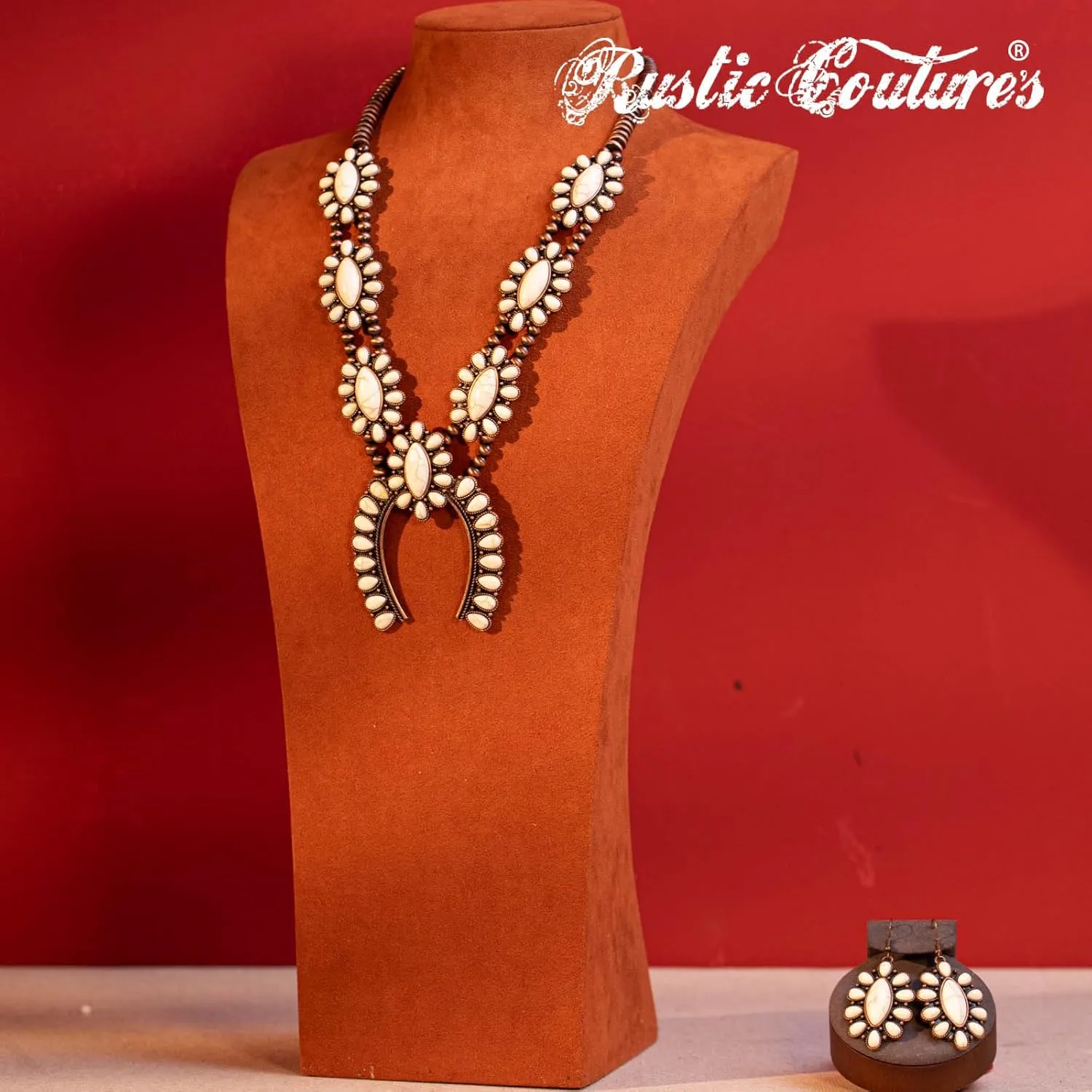 Rustic Couture's Western Jewelry Set for Women Cowgirl Vintage Western Necklace Earring