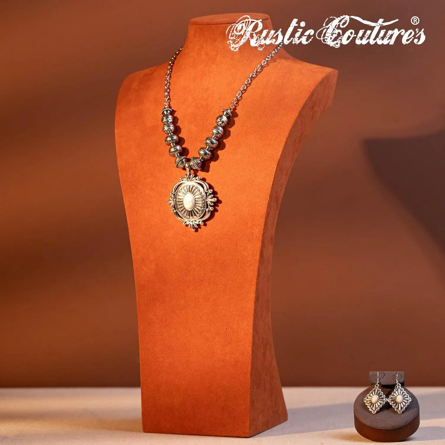 Rustic Couture's Western Jewelry Set for Women Cowgirl Vintage Western Necklace Earring