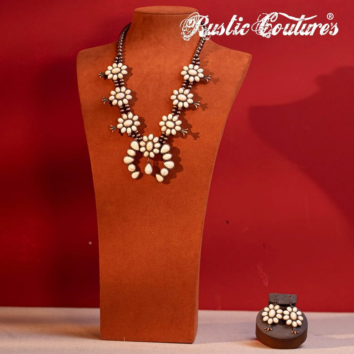 Rustic Couture's Western Jewelry Set for Women Cowgirl Vintage Western Necklace Earring