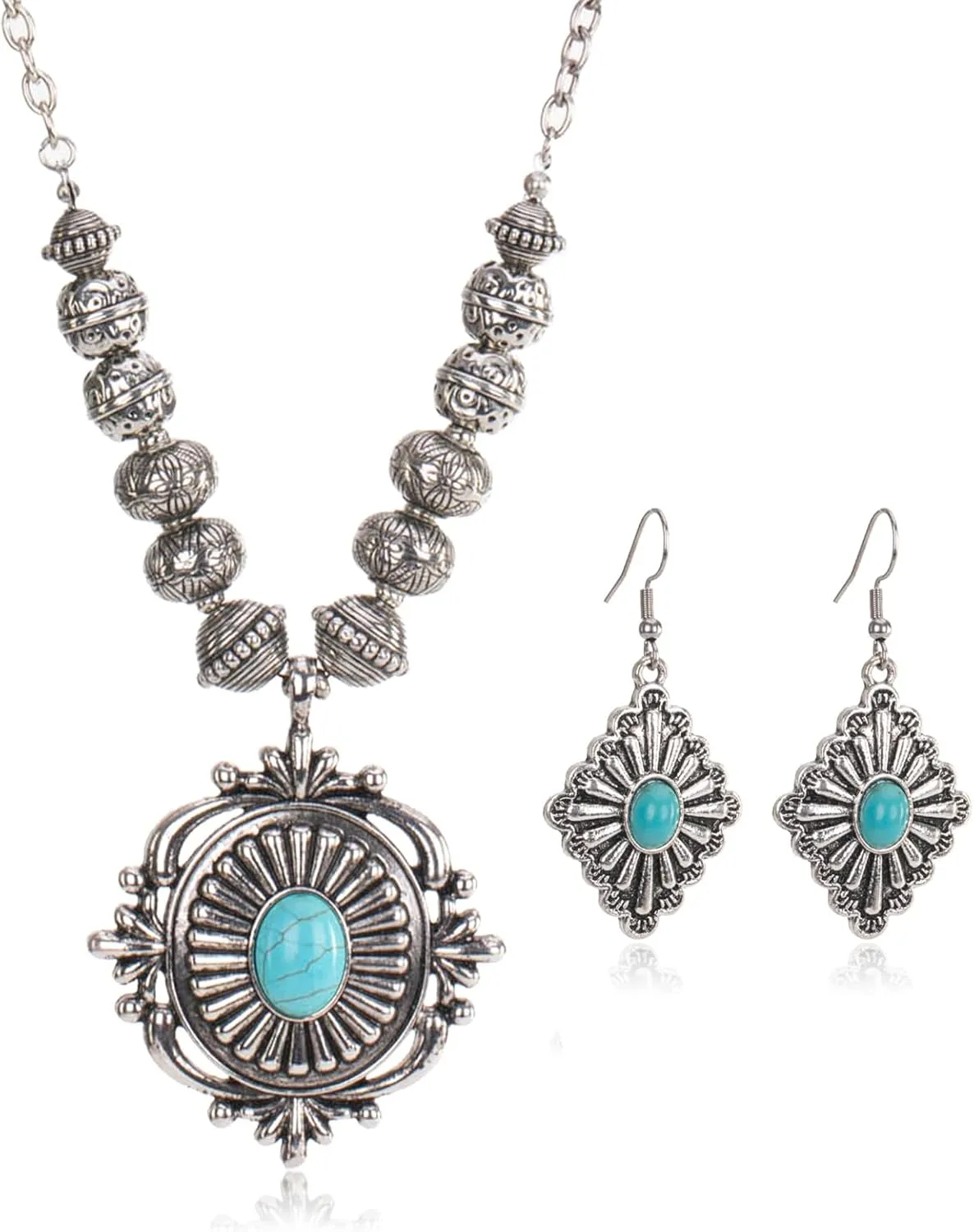 Rustic Couture's Western Jewelry Set for Women Cowgirl Vintage Western Necklace Earring