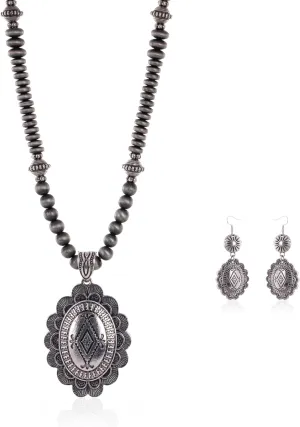 Rustic Couture's Western Jewelry Set for Women Cowgirl Vintage Western Necklace Earring