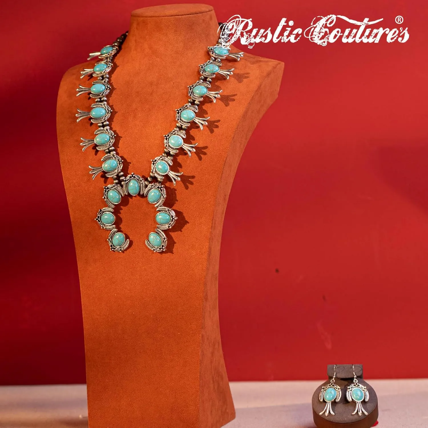 Rustic Couture's Western Jewelry Set for Women Cowgirl Vintage Western Necklace Earring