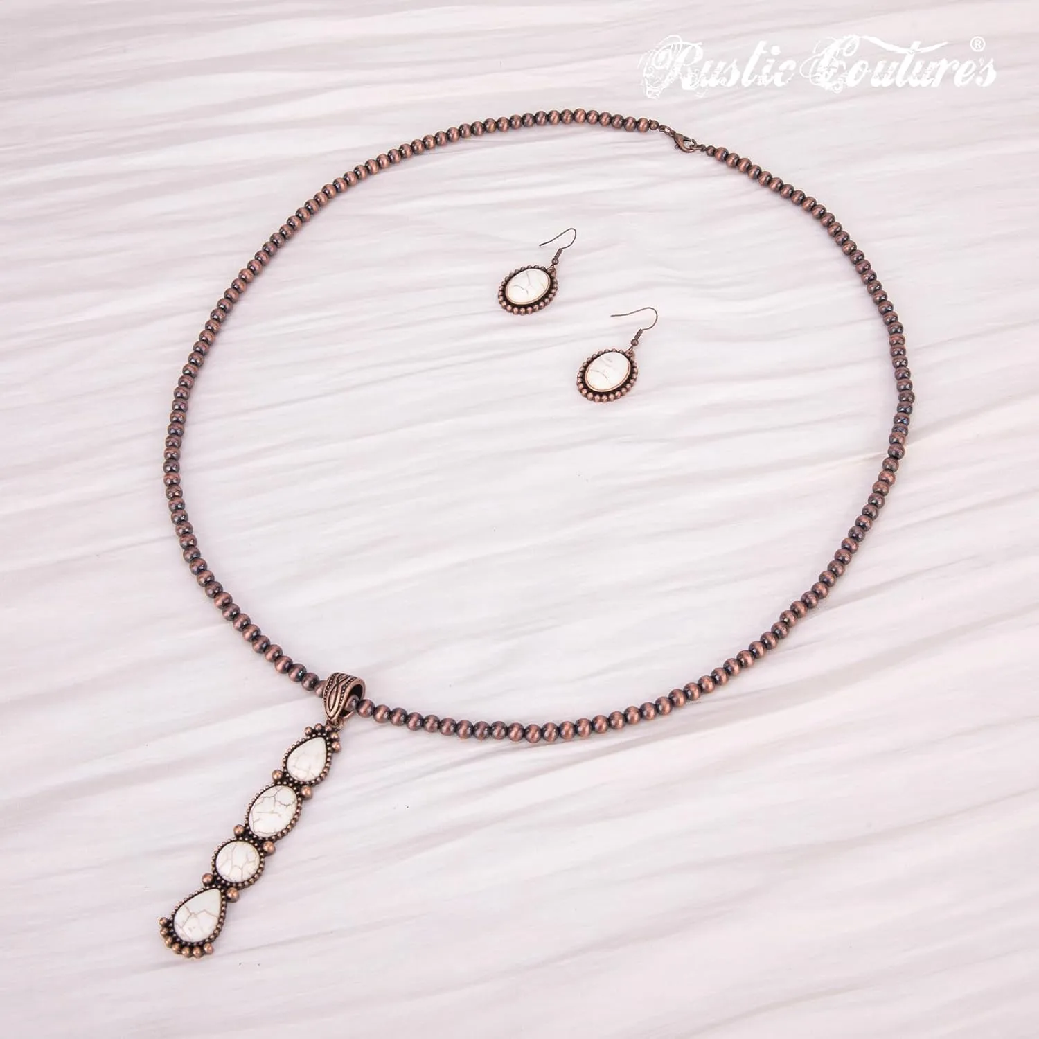 Rustic Couture's Western Necklace Earrings Jewelry Set for Women