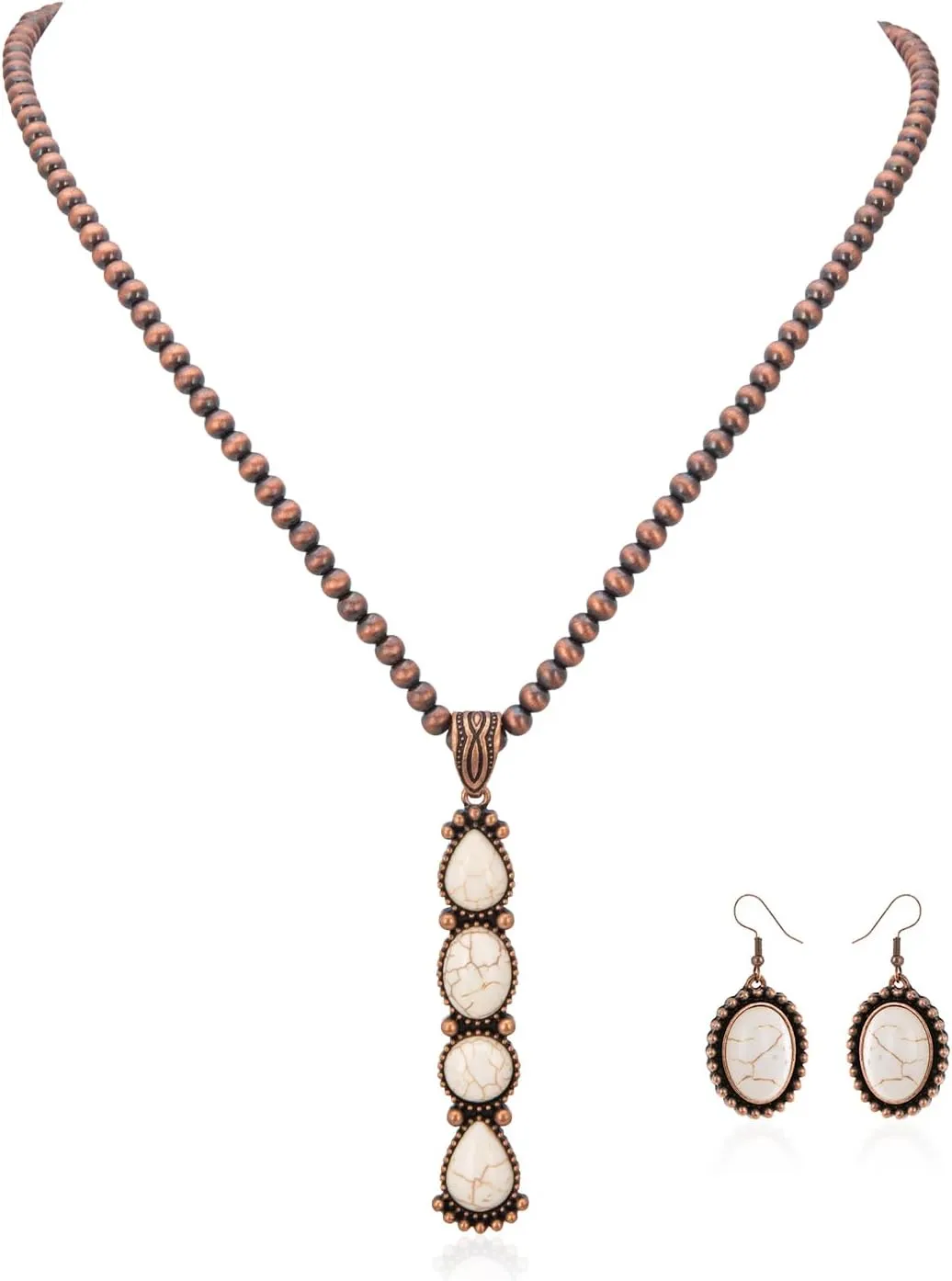 Rustic Couture's Western Necklace Earrings Jewelry Set for Women