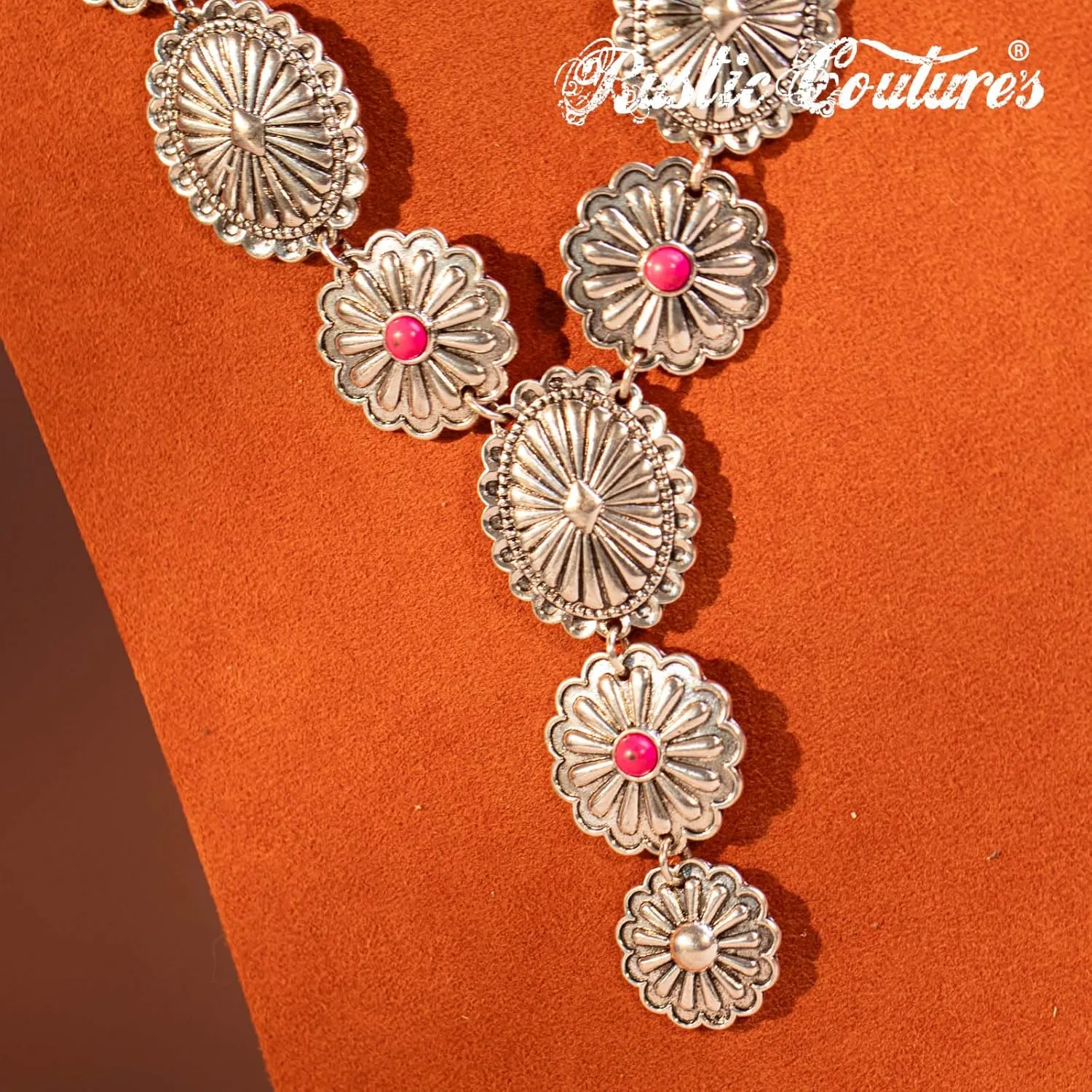 Rustic Couture's Western Necklace Earrings Jewelry Set for Women