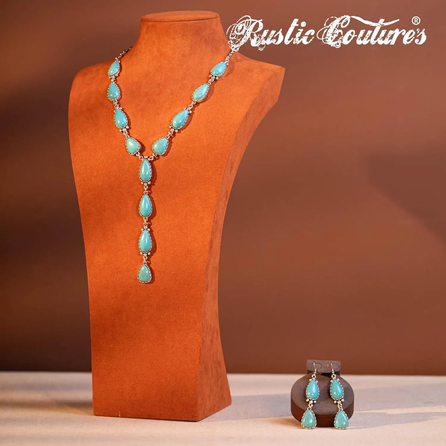Rustic Couture's Western Necklace Earrings Jewelry Set for Women