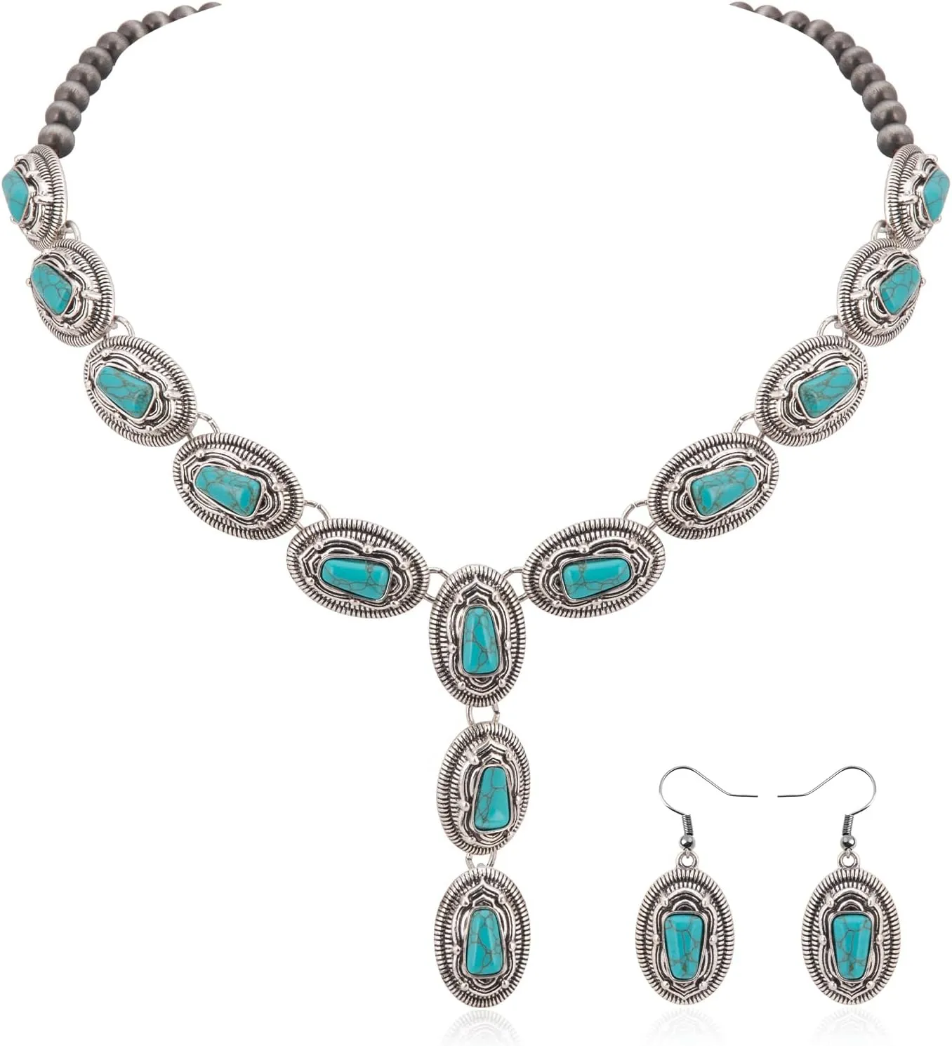 Rustic Couture's Western Necklace Earrings Jewelry Set for Women