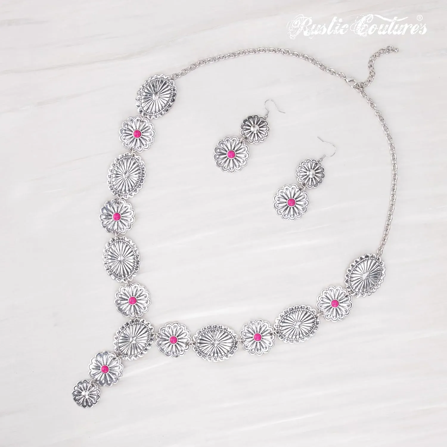 Rustic Couture's Western Necklace Earrings Jewelry Set for Women
