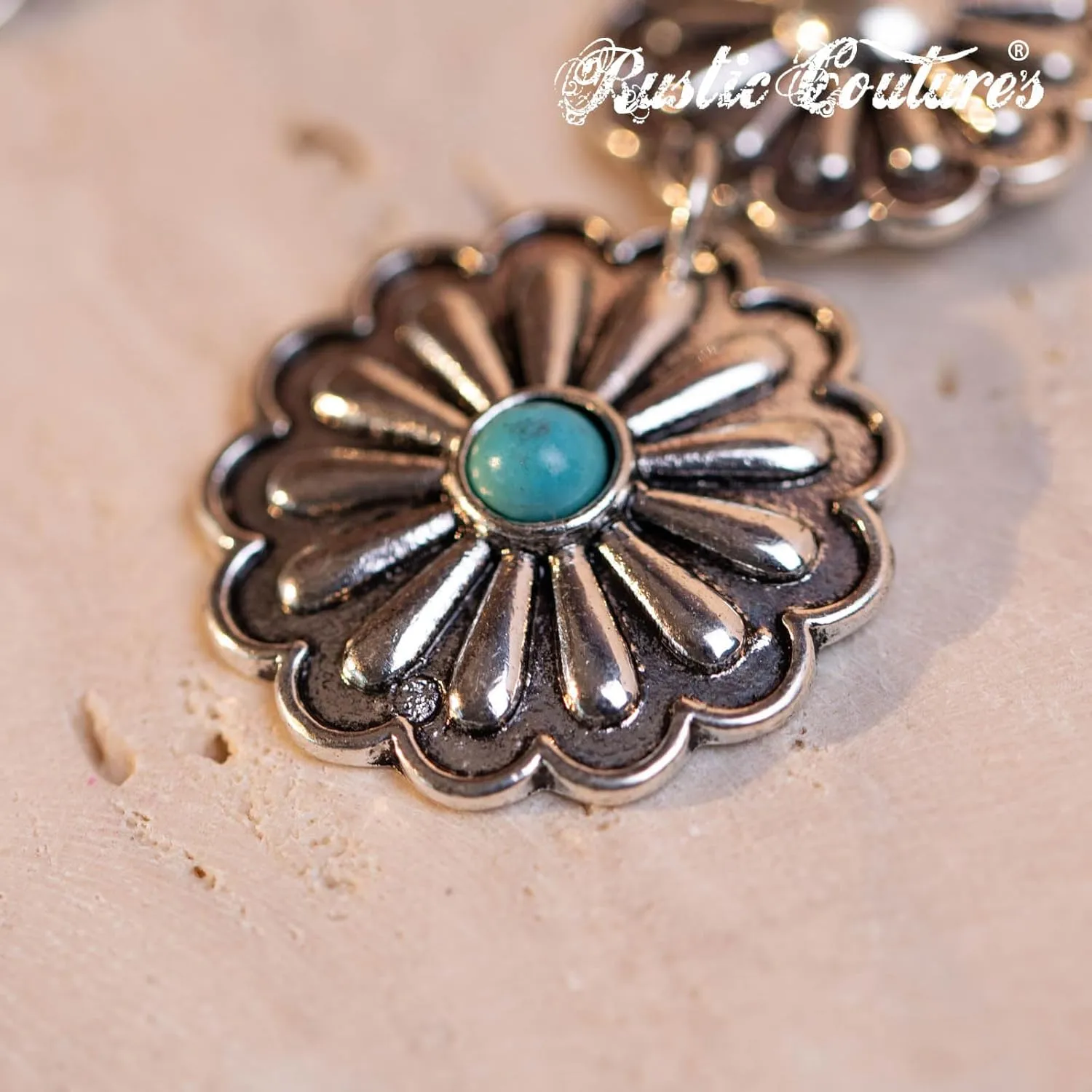 Rustic Couture's Western Necklace Earrings Jewelry Set for Women