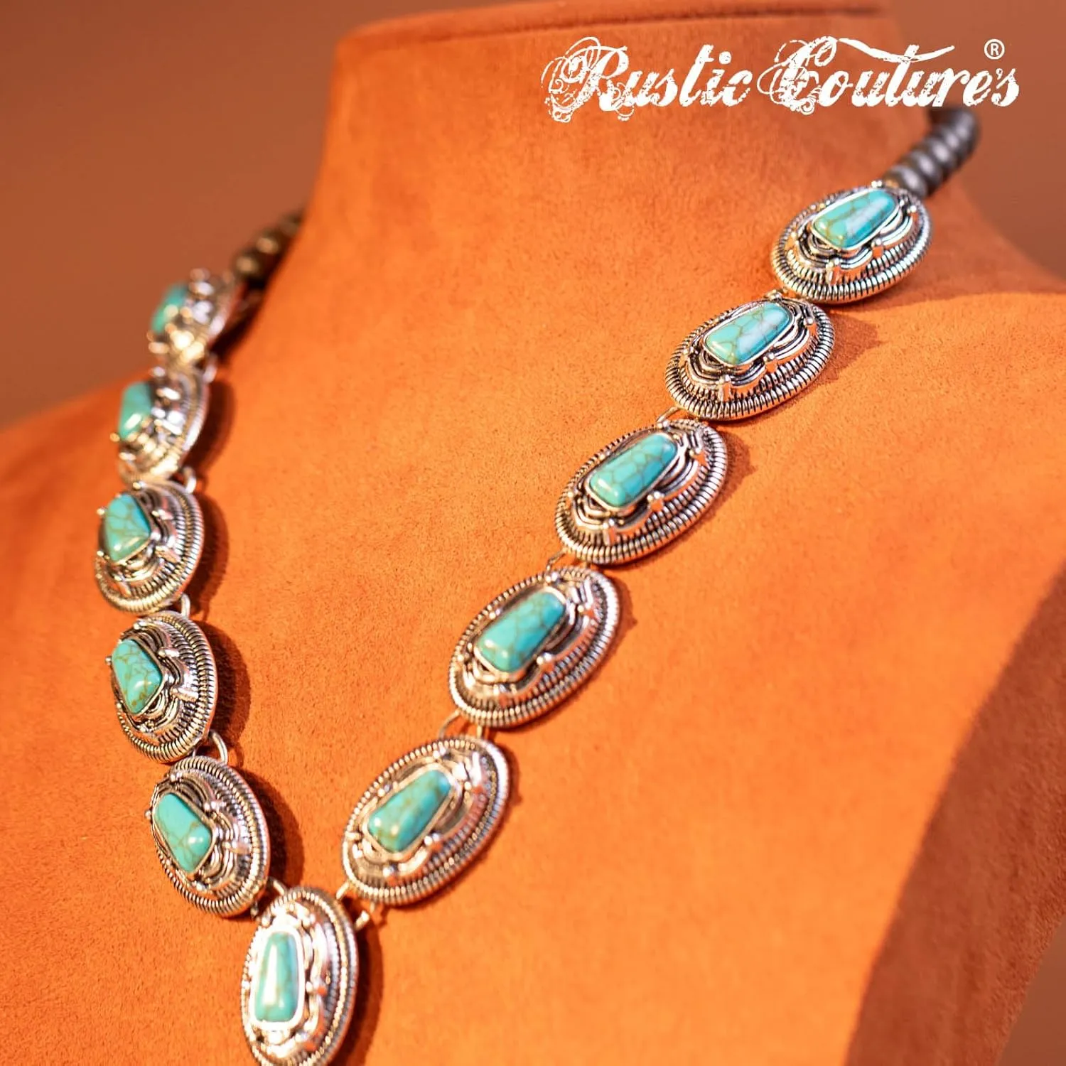 Rustic Couture's Western Necklace Earrings Jewelry Set for Women