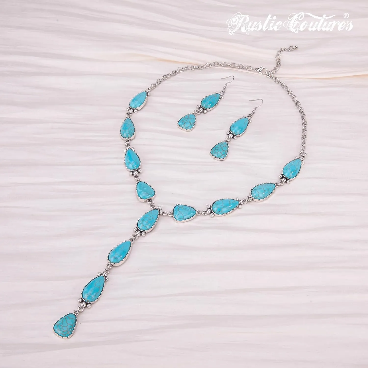 Rustic Couture's Western Necklace Earrings Jewelry Set for Women