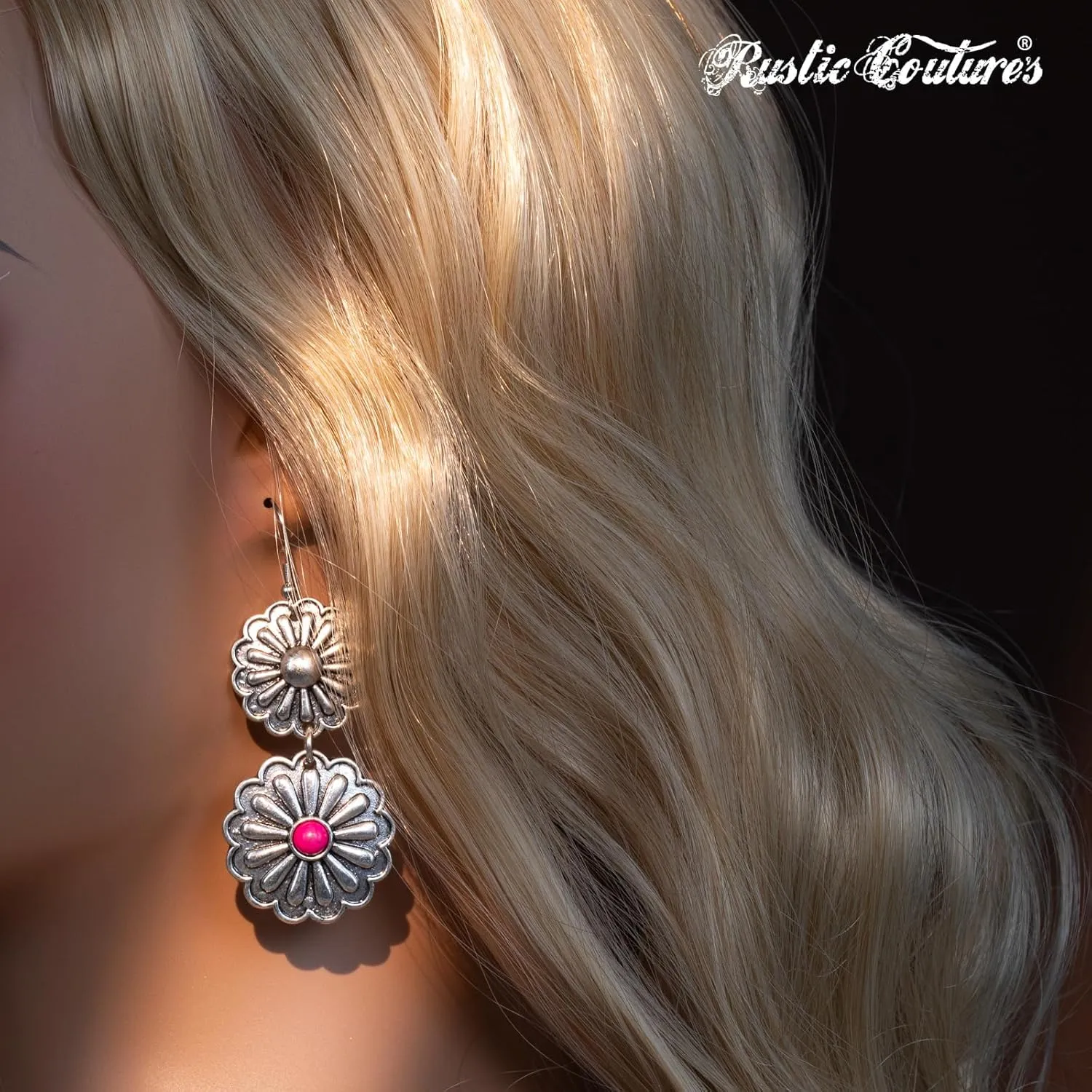 Rustic Couture's Western Necklace Earrings Jewelry Set for Women