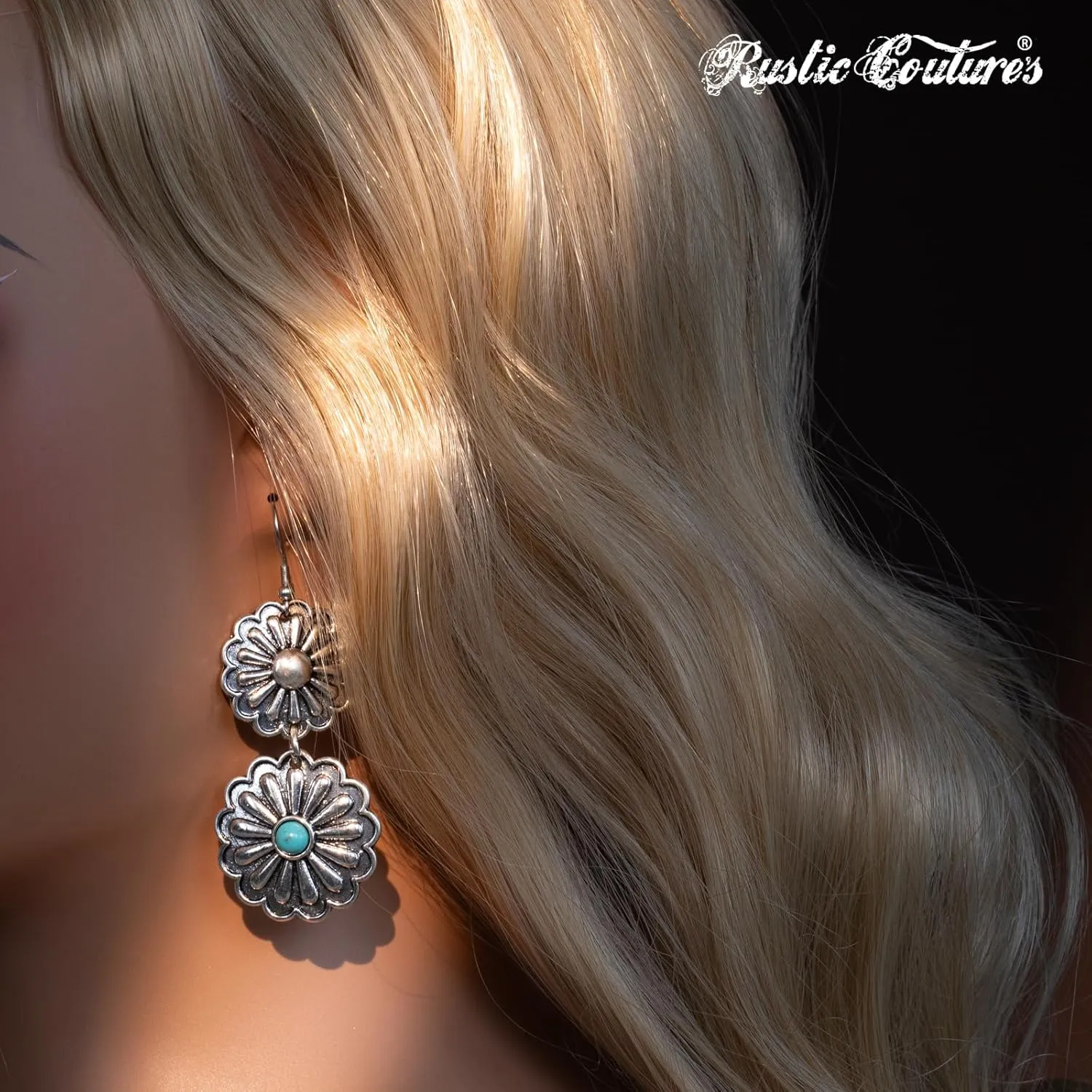 Rustic Couture's Western Necklace Earrings Jewelry Set for Women