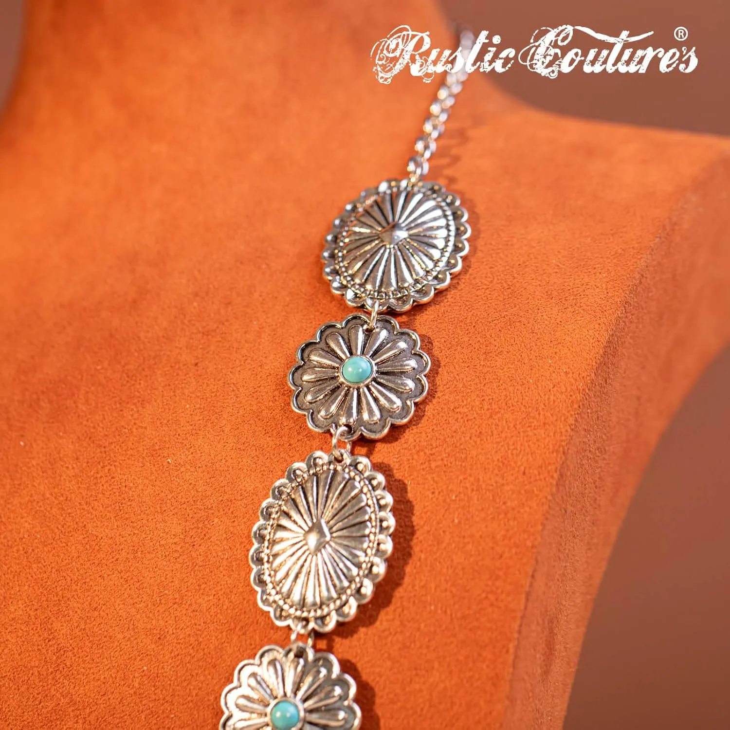 Rustic Couture's Western Necklace Earrings Jewelry Set for Women