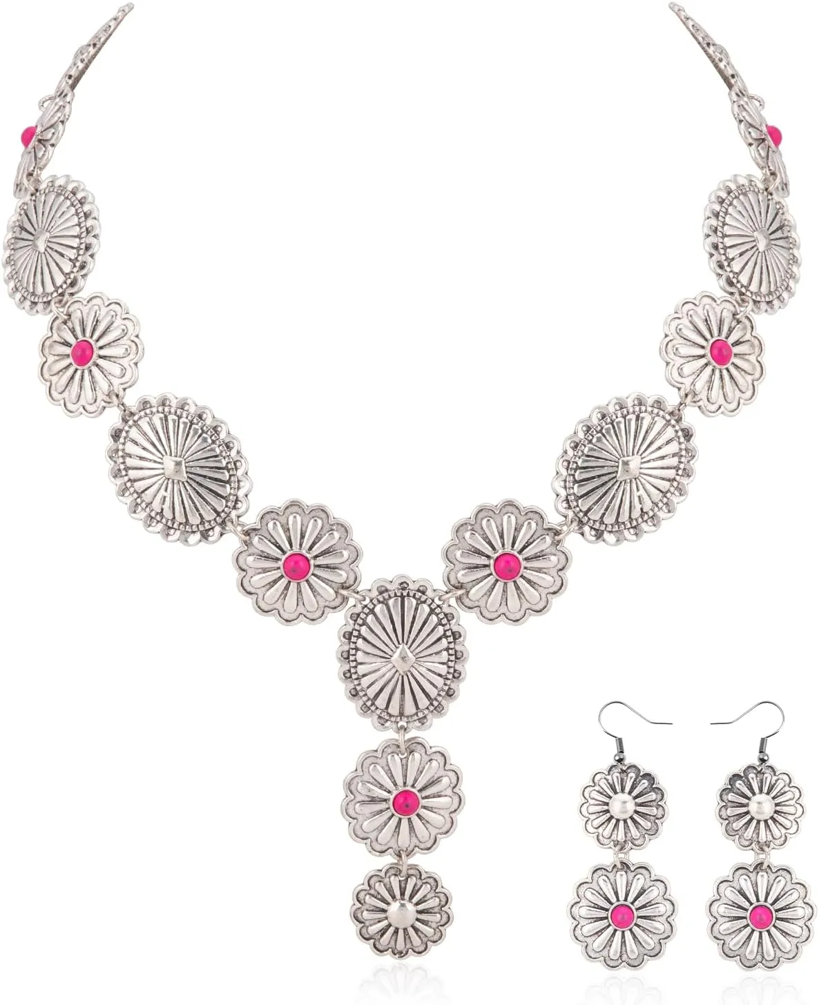 Rustic Couture's Western Necklace Earrings Jewelry Set for Women