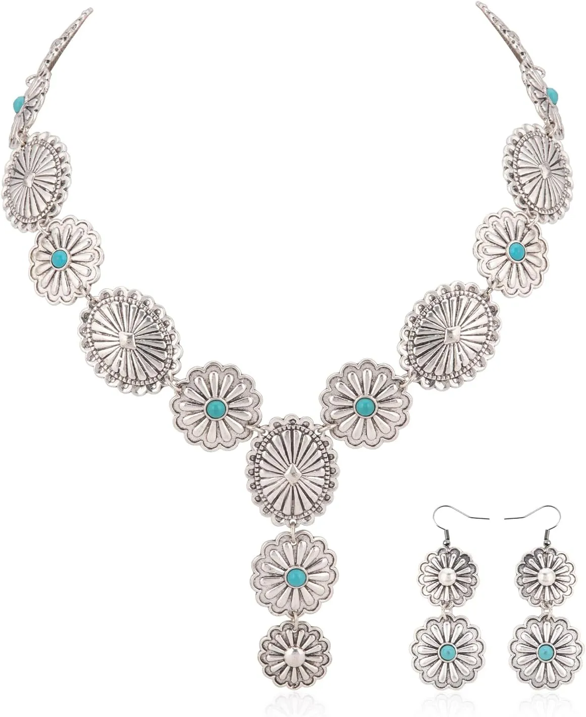 Rustic Couture's Western Necklace Earrings Jewelry Set for Women