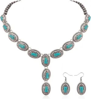 Rustic Couture's Western Necklace Earrings Jewelry Set for Women