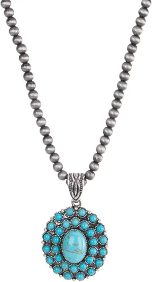 Rustic Couture's Western Turquoise Necklace Jewelry for Women Cowgirl Vintage Necklace