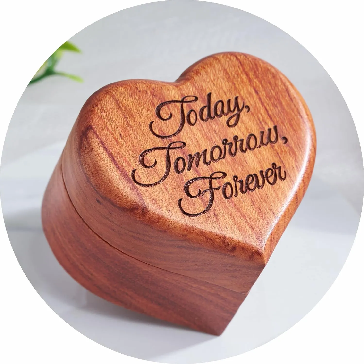 Rustic Engagement Ring Box - Handmade Wooden Ring Box Engraved Proposal - To Day, Tomorrow, Forever