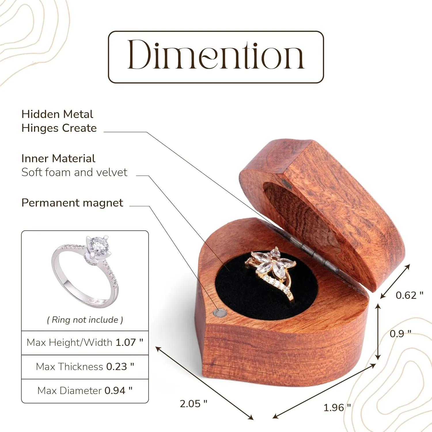 Rustic Engagement Ring Box - Handmade Wooden Ring Box Engraved Proposal - To Day, Tomorrow, Forever