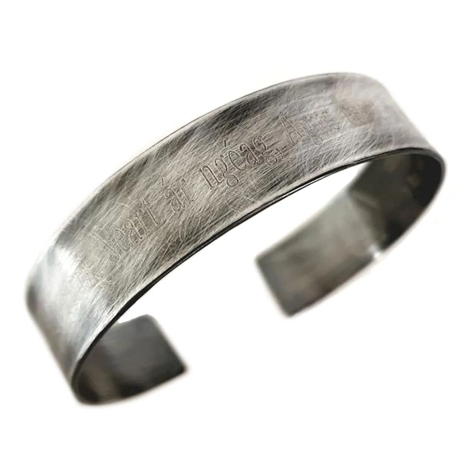 Rustic Mens Bracelet Personalized Mens Cuff Hidden Engraved Message Bracelet for Men Oxidized Sterling Silver Bangle 1/2 inch Handmade Wide Cuff for Him
