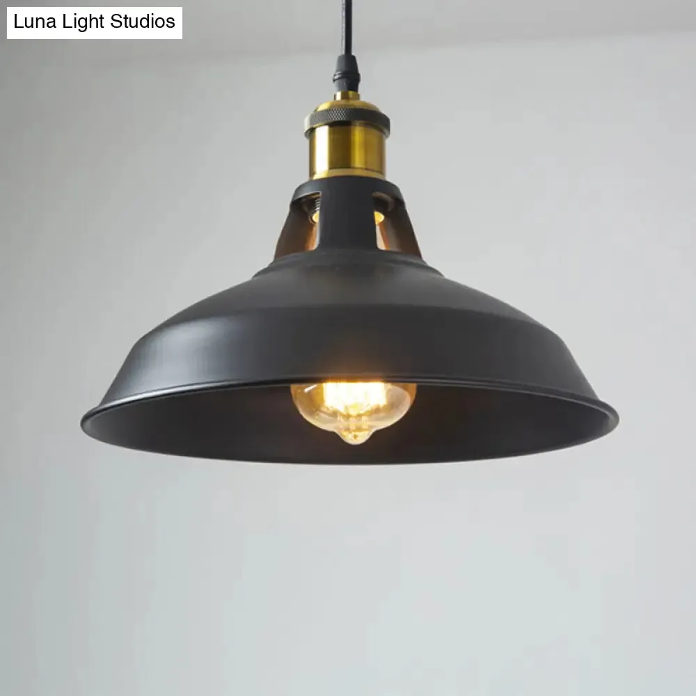 Rustic Pot-Lid Pendant Light with Venting Hole – Ideal for Bars