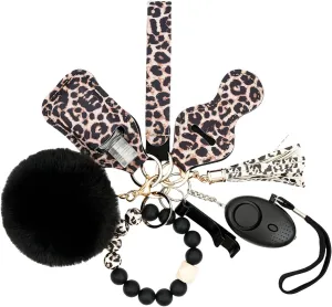 Safety Keychain Set for Women, Self Defense Keychain Set for Girls with Safe Sound Personal Alarm and Bottle Opener