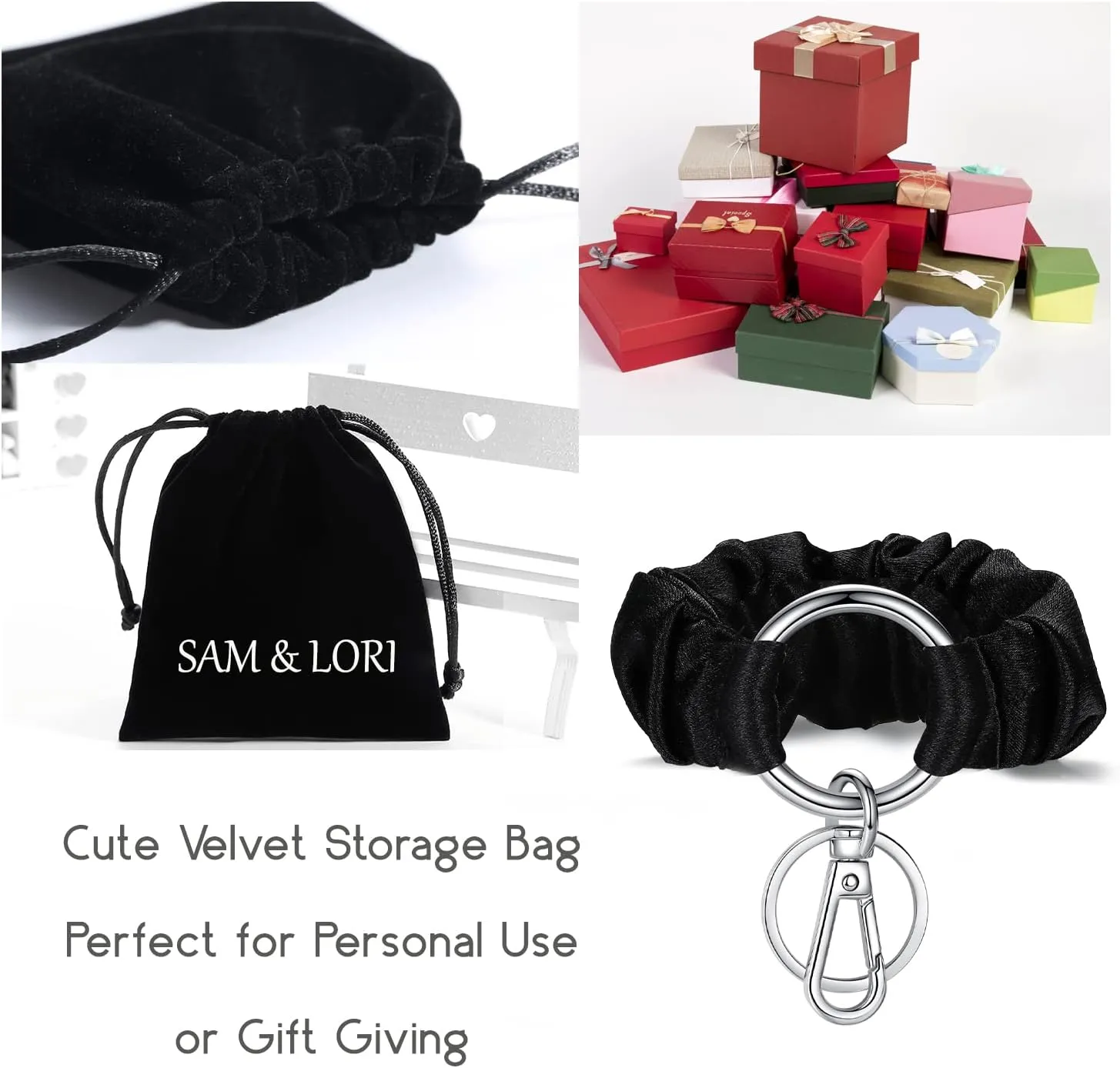 SAM & LORI Wristlet Keychain Bracelet Women Stretchy Removable Key Chain Keyring