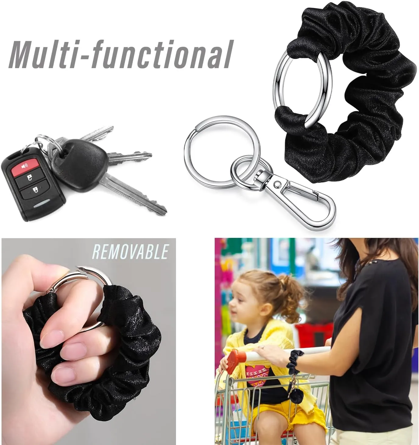 SAM & LORI Wristlet Keychain Bracelet Women Stretchy Removable Key Chain Keyring