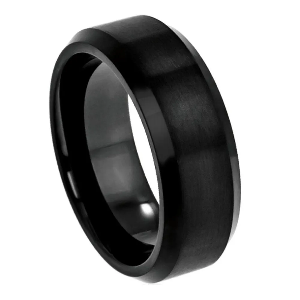 Scratch Free Tungsten Carbide Rings - 10mm Black Rhodium Plated