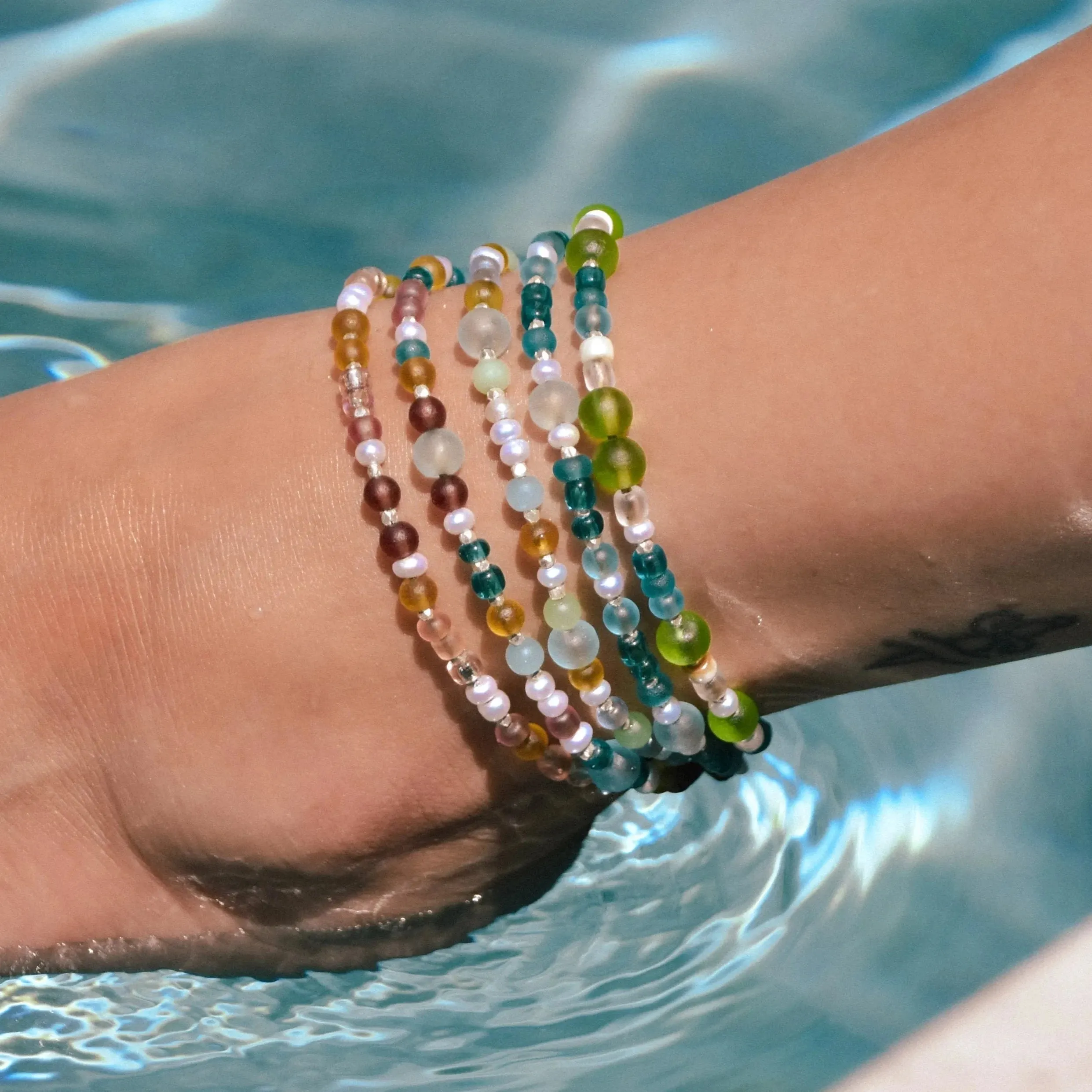Sea Glass Anklets
