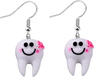 SEIRAA Cute Tooth Dangle Earrings Dentist Jewelry 2023 Graduation Gift For DH
