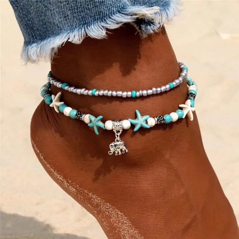Shell & Starfish Boho Anklet