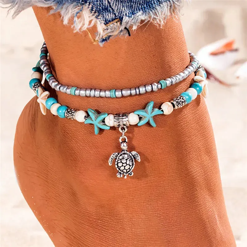 Shell & Starfish Boho Anklet