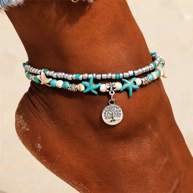Shell & Starfish Boho Anklet