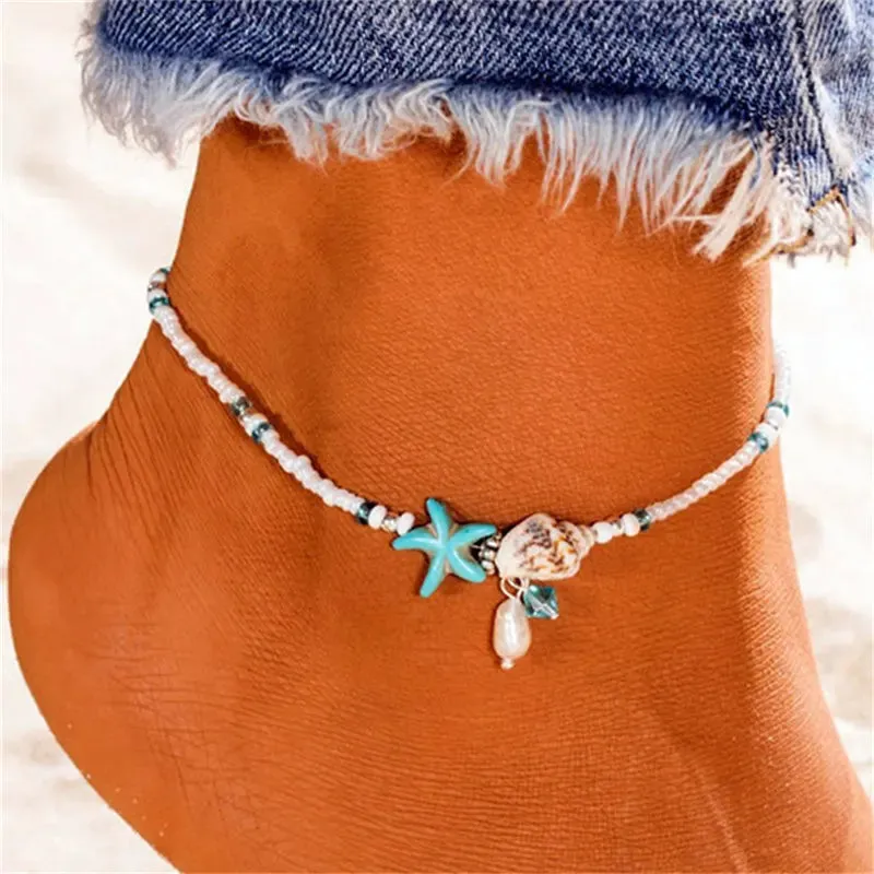 Shell & Starfish Boho Anklet