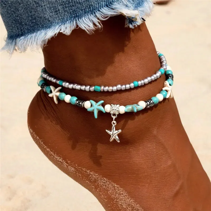 Shell & Starfish Boho Anklet