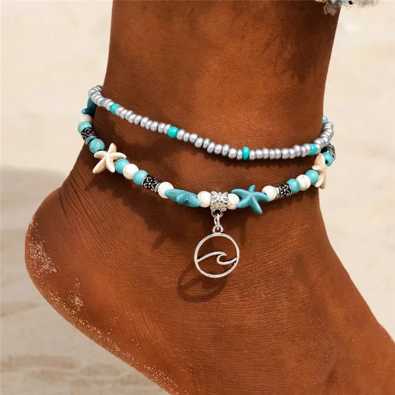 Shell & Starfish Boho Anklet