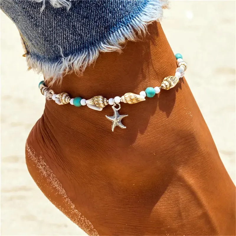 Shell & Starfish Boho Anklet
