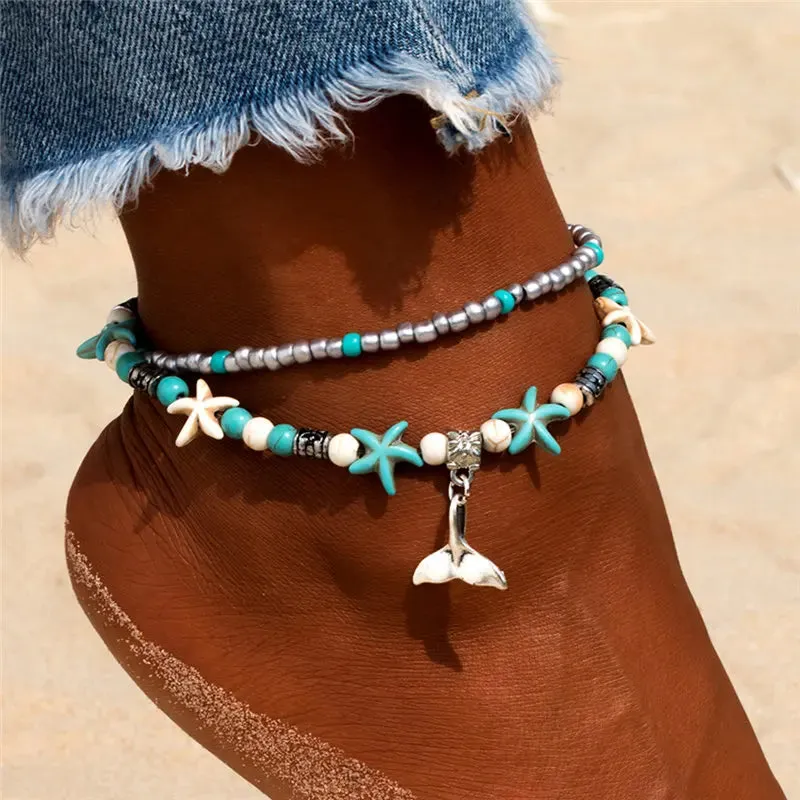 Shell & Starfish Boho Anklet