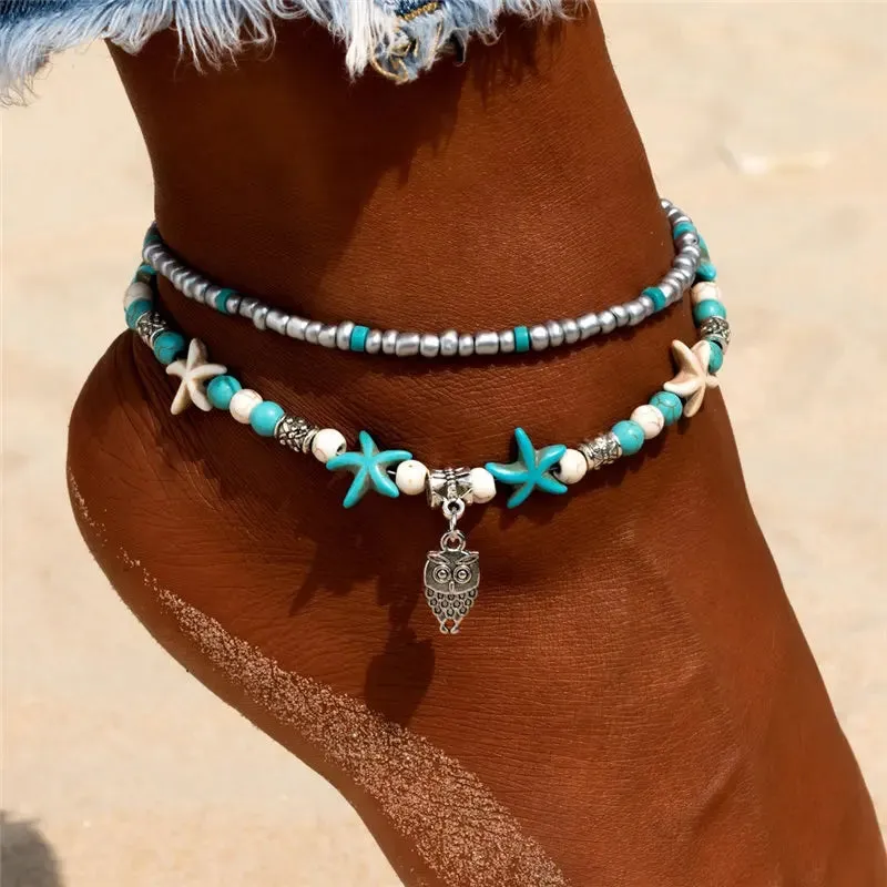 Shell & Starfish Boho Anklet