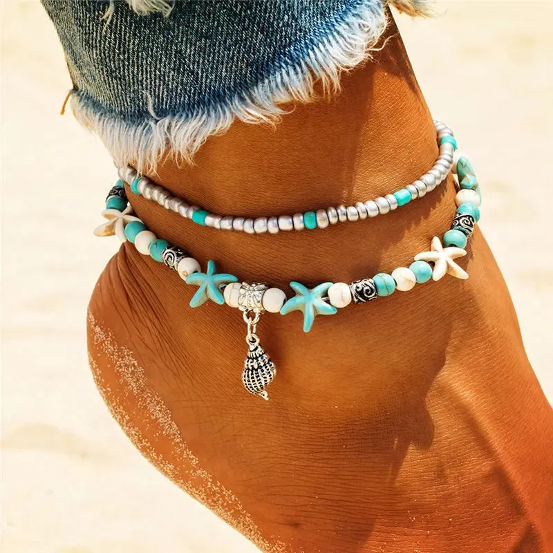Shell & Starfish Boho Anklet