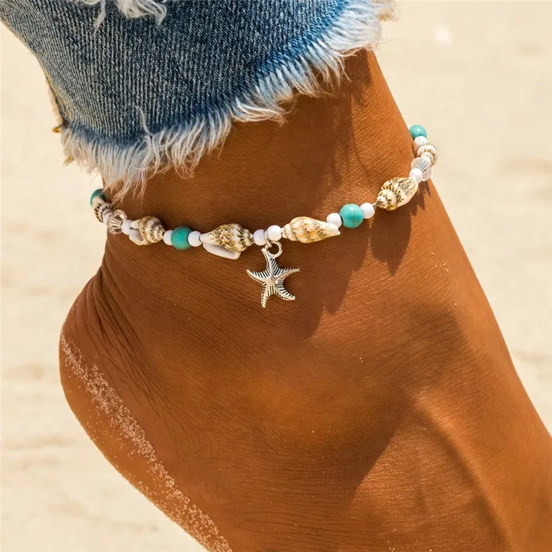 Shell & Starfish Boho Anklet