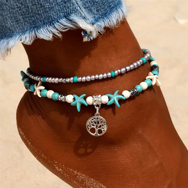 Shell & Starfish Boho Anklet