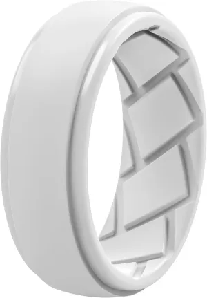 Silicone Ring Wedding Band for Men - 8.8mm Width 2.3mm Thick (White - Size 10.5-11 (20.60mm))